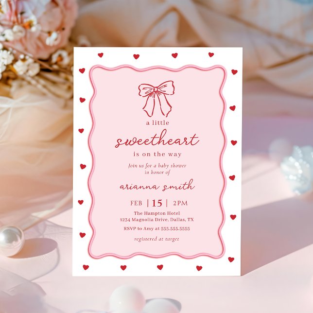 Convite Little Sweetheart Girl Baby Shower Invitation (Criador carregado)