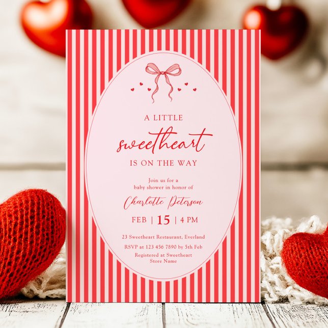 Convite Little Sweetheart Retro Baby Shower Invitation (Criador carregado)