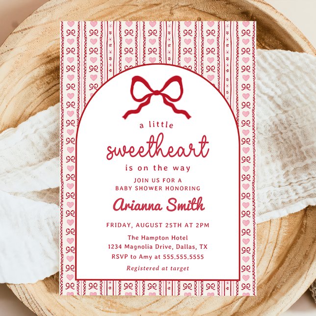 Convite Little Sweetheart Valentine Baby Shower Invitation (Criador carregado)