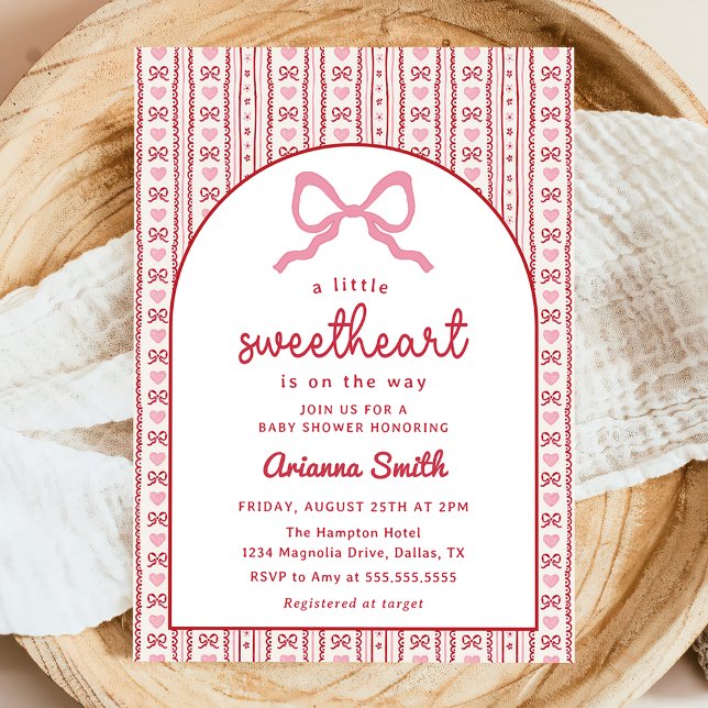 Convite Little Sweetheart Valentine Baby Shower Invitation (Criador carregado)