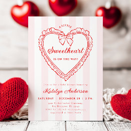 Convite Little Sweetheart Valentine Baby Shower Invitation