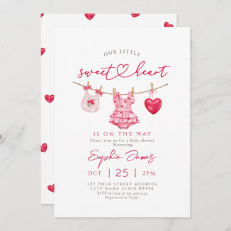 Convite Little Sweetheart Valentines Baby Shower