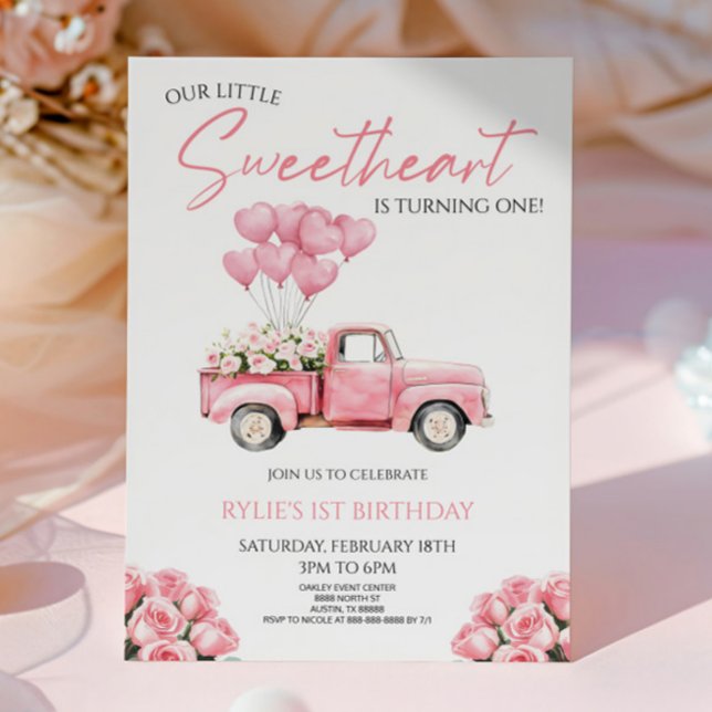 Convite Little Sweetheart Valentine's Day Birthday Party (Criador carregado)