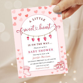Convite Little Sweetheart Valentine's Day Girl Baby Shower