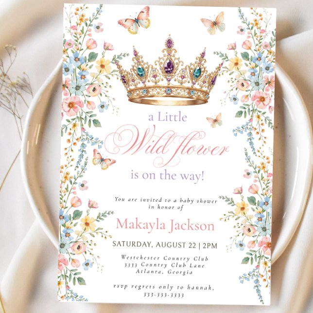 Convite Little Wildflower Butterflies Floral Baby Shower (Criador carregado)