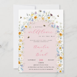 Convite Little Wildflower está a caminho do rosa Chá de fr