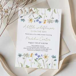 Convite Little Wildflower Minimalist Floral Baby Shower