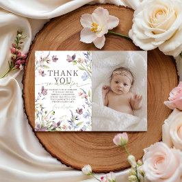 Convite Little Wildflower Photo Thank You Card