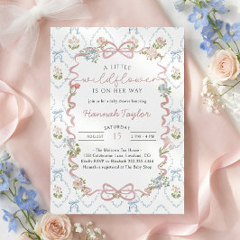 Convite Little Wildflower Vintage Baby Shower