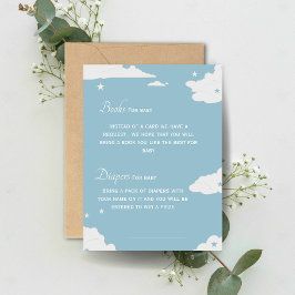 Convite Livro azul e fraldas para chá de fraldas de bebê