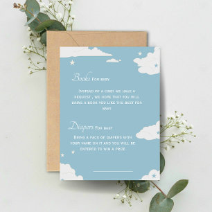 Convite Livro azul e fraldas para chá de fraldas de bebê