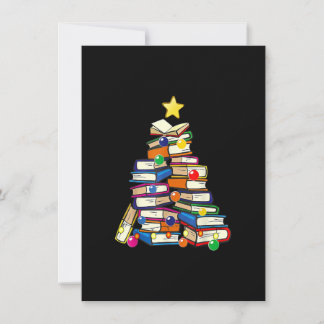 Convite Livro Bibliotecário Livros Sobre Árvore de Natal F