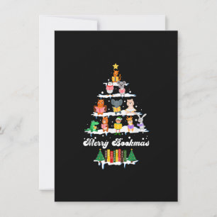 Convite Livro Bibliotecário Livros Sobre Árvore de Natal F