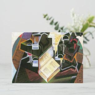 Convite Livro, Cano e Óculos, Juan Gris, Cubismo Vintage