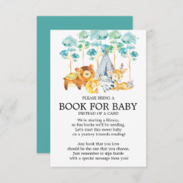 Convite Livro Chá de fraldas Tribal Woodland Animal para B