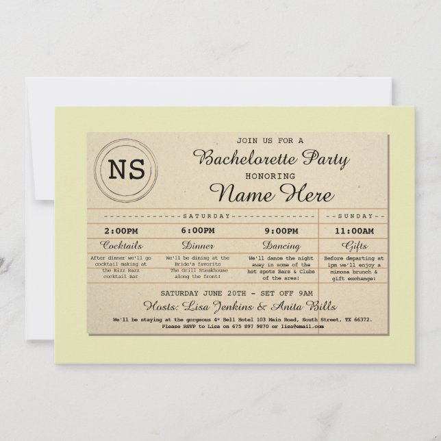 Convite Livro da biblioteca de Bachelorette do itinerário (Frente)