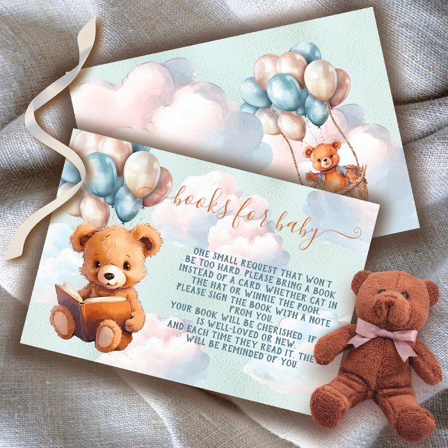 Convite Livro de Balões de Bear Boy Teddy (Matching Invitation, Diaper Raffle cards and other items that match!)