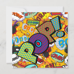 Convite Livro de banda desenhada de POP divertido moderno