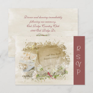 Convite Livro de Casamento de Renovação de Votos RSVP