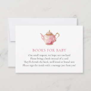 Convite Livro de Chá Rosa para Festa de Bebê Card