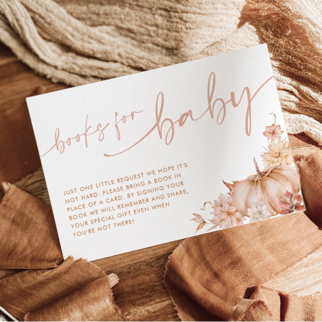 Convite Livro de Chás de fraldas da Pequena Abóbora para b (Fall Baby Shower Books For Baby. Matching items available. )