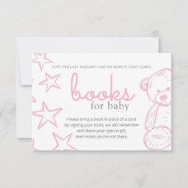 Convite Livro de Chás de fraldas do Urso Rosa Mínimo I