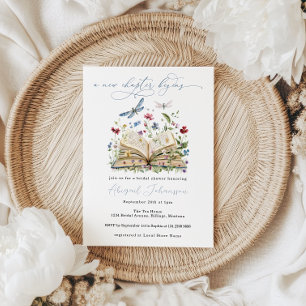 Convite Livro de Flores Selvagens Novo Capítulo Começa Chá