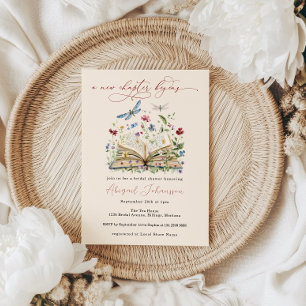 Convite Livro de Flores Selvagens Novo Capítulo Começa Chá
