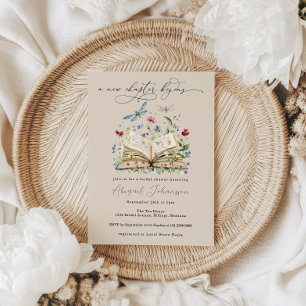 Convite Livro de Flores Selvagens Novo Capítulo Começa Chá