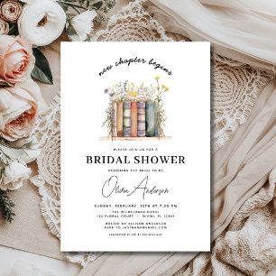 Convite Livro de Flores Selvagens Novo Capítulo Começa Chá