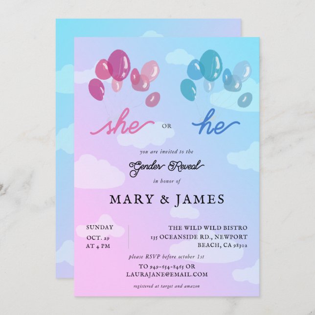 Convite Livro de Histórias Balões Cachorros Nuvem Sexo Par (Frente/Verso)