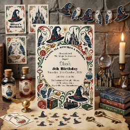 Convite Livro de Histórias de Feiticeiro & Bruxas Magia An
