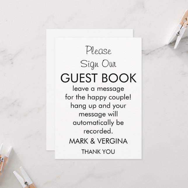 Convite Livro de hóspedes do Wedding Audio (Frente/Verso In Situ)
