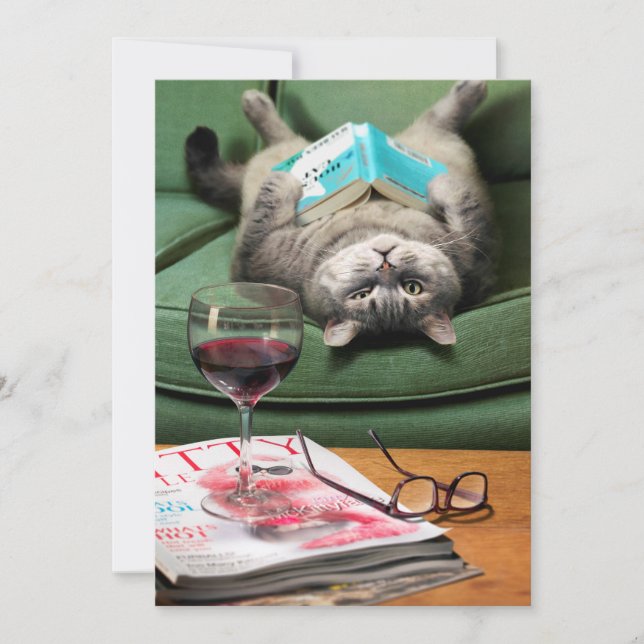 Convite Livro de Leitura de Gato para Baixo (Frente)