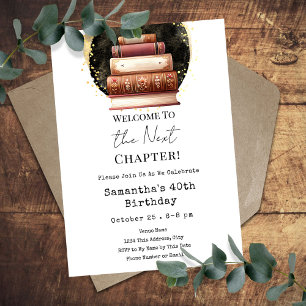 Convite Livro de Vintage Próximo Capítulo 40º Aniversário 