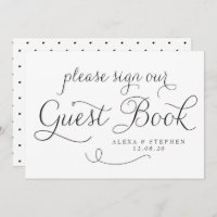 Livro de Visitas de Noiva com Letra Dainty Preta