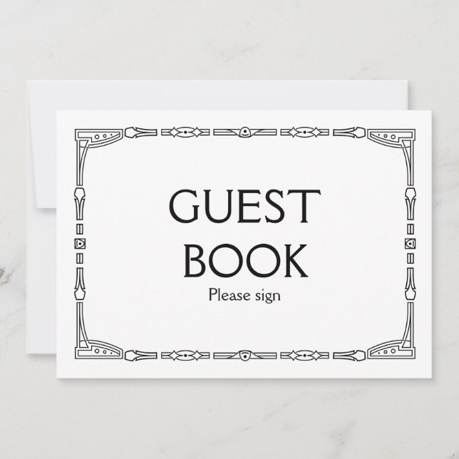 Convite "Livro de Visitas" Placa de Casamento Estilo Art D (Frente)