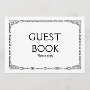 Convite "Livro de Visitas" Placa de Casamento Estilo Art D