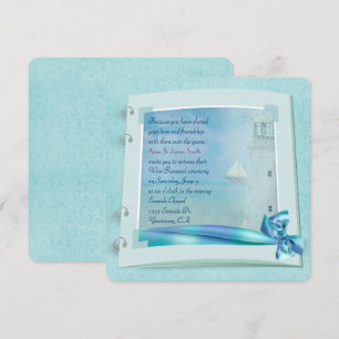 Convite Livro do casamento da renovação do voto do farol