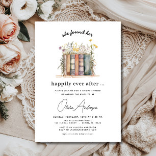 Convite Livro Feliz Para Sempre Após Chá de panela De Flor