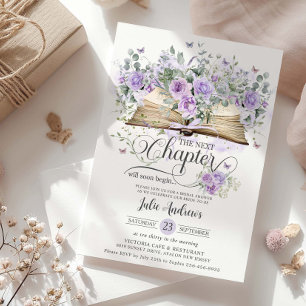 Convite Livro Floral Puro Lilac Próximo Capítulo Bridal