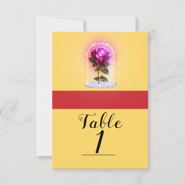Convite Livro Mágico Encantado Número da Mesa da Rosa Verm (Frente)
