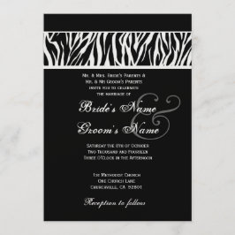 Convite Livro Metálico de Casamento de Zebra Negra e Branc