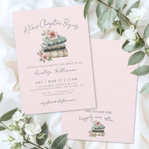 Convite Livro Novo Capítulo Chuveiro de Noiva Floral