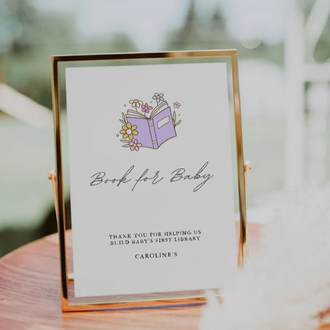 Convite Livro para Sinal de Bebê, Chá de fraldas (Book for Baby Sign, Baby Shower Invitation)