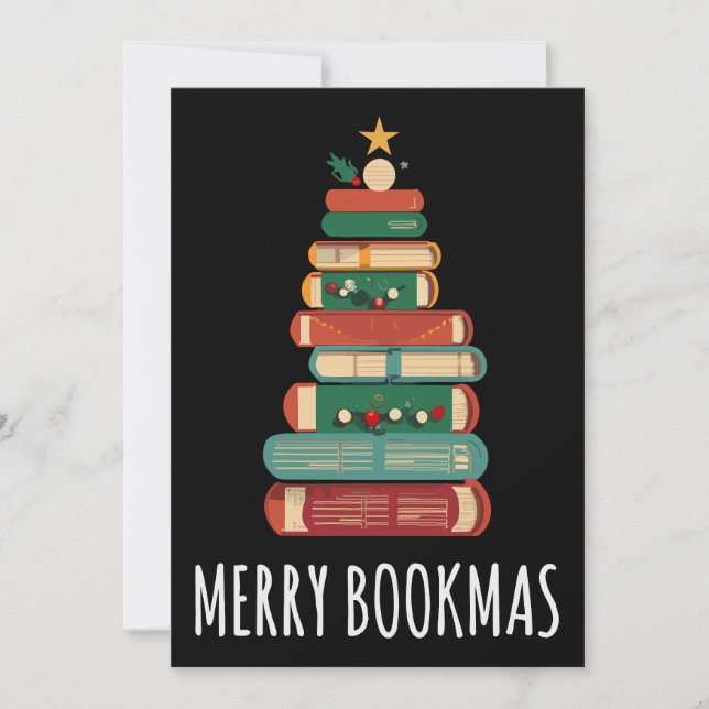 Convite Livros Árvore de Natal Feliz Dia dos Livros (Frente)