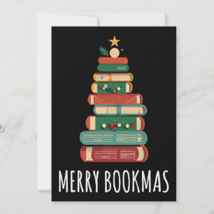 Convite Livros Árvore de Natal Feliz Dia dos Livros