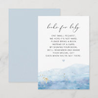 Livros BLAKELY Dusty de Aquarela Azul para Cartão-