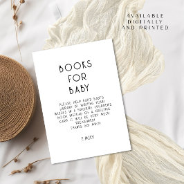 Convite Livros brancos pretos de texto simples para Chá de