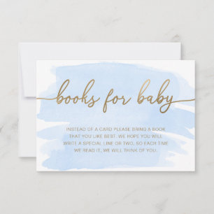 Convite Livros de Aquarela Azul Pedido de Inserção de Cart